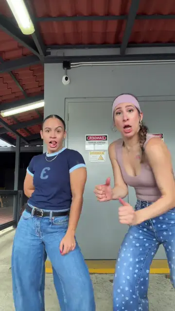 Two friends, one shoulder dance